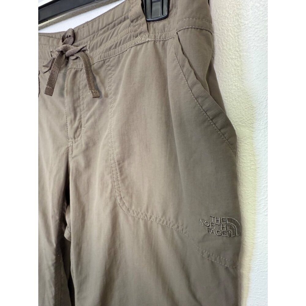 The North Face Womens Nylon Roll-Up Pants 10 Khaki Drawstring Waist Outdoor - Picture 9 of 15